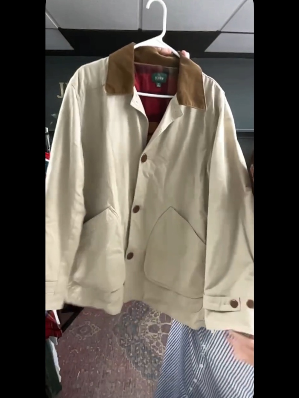 Men J. Crew Beige Short Barn Utility Jacket